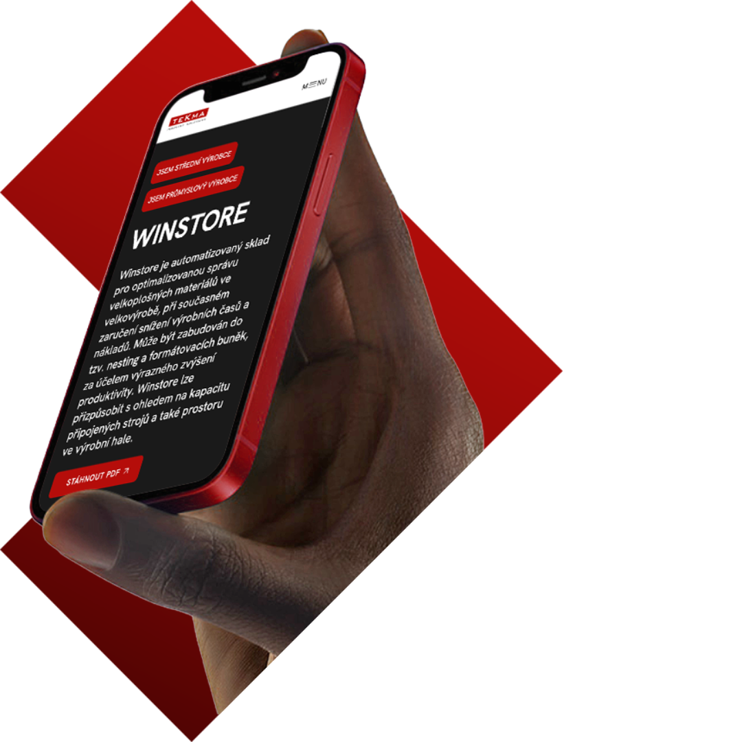 Prezentační web pro obráběcí stroje TEKMA